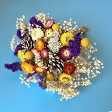 嚮日葵玫瑰幹花束客廳桌麵擺件ins小清新永生滿天星風幹真花套裝, 七彩菊搭配款（不含瓶）高度50cm
