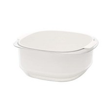 雙層蔬果瀝水籃，加大容量，快速瀝水，加寬手柄，廚房必備, 象牙白, 1個