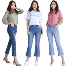 토마토팩토리 여성용 키작녀 워싱 부츠컷 청바지