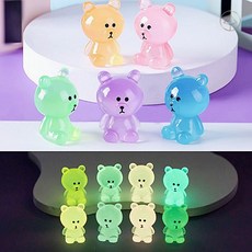 미니어처 곰돌이 야광 피규어 2X2.9cm C0521 [8색 택1] 테라리움 소품 귀여운곰, No. 6  블루  ___10개