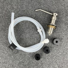 【開發票/統編】全銅廚房按壓式洗潔精泵頭 手動水槽皂液器 一鍵出液 304不鏽鋼彈簧 適用各種瓶口, 1個, 拉絲色+延長管