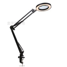 【10倍放大！現貨免運 快速出貨】放大鏡檯燈 美容燈 放大鏡燈 美容放大鏡 放大鏡台燈 美睫檯燈 360度旋轉 放大, 1個, 放大鏡檯燈【桌夾款】黑色