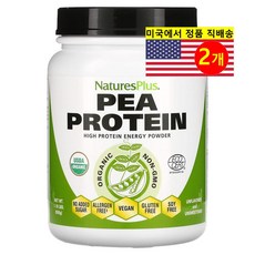 NaturesPlus 네이처스 플러스 오가닉 콩 프로틴 파우더, 500g, 2개