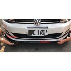 福斯 VW GOLF 7代 7.5代專用 改裝前定風翼 三段式前下巴, 烤漆亮黑