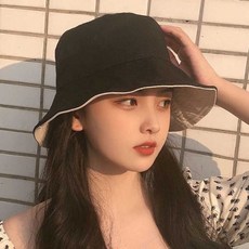 남녀공용 양면모자 배색 버킷햇 벙거지모자 여성모자 여름모자 자외선차단