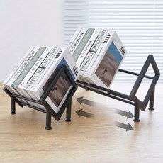 하이제이디 길이조절 철제 책꽂이 미니 북선반, 블랙, 1단