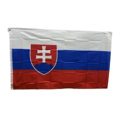 슬로바키아국기 Slovakia flag 90x150cm 폴리에스터 90g 금속 고리 이중 스티치 마감, 1개, WHITE+RED+BLUE