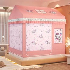 卡通造型蚊帳 蒙古包蚊帳 兒童帳篷 雙人床蚊帳, 奶萌兔兔【通透高密帳紗】,120*200*160無牀簾