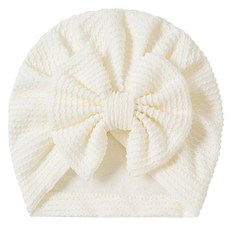 유아 소녀 스트라이프 리본 코튼 비니 아기 모자 헤어밴드
