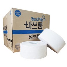 바쓰룸 점보롤 화장지 대용량롤휴지 물에잘녹는화장지 업소용 180M, 1롤, 1개