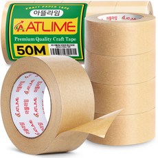 아뜰라임 크라프트 찢어쓰는 종이 포장 박스 테이프 48mm x 50m, 5개