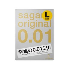 SAGAMI 相模 0.01 L 尺寸保險套 幸福的0.01毫米, 1個, 2個裝