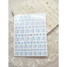 헬로 키티 네일스티커 하늘색, 1개