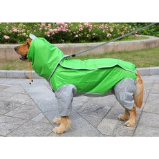 빅포레스트 소형견 대형견 비옷 강아지 우비, 그린, 1개