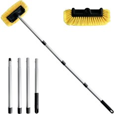 SUGOE 58인치 세차 브러시 부드러운 칫솔모 스크럽 청소 걸레 확장 가능한 핸들 자동차 RV SUV 트럭 보트 하우스 사이딩