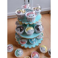 杯子蛋糕裝飾配件 蛋糕盒 甜點展示架, Tiffany綠, 1個