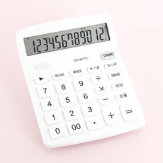 雙供電12位數計算機 會計, 1個, 語音版-白色 無太陽能, 白色