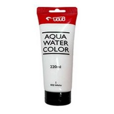 티티 아쿠아물감 220ml 대용량 수채화물감 14색 어린이집 유치원 초등학교 신학기 미술용품, 흰색