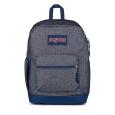 JanSport Cross Town Plus 리믹스 백팩 - 패딩 처리된 뒷면 패널 노트북 슬리브 및 전면 포켓 오거나이저 인디고 데님 원사이즈 Cross Town Pl