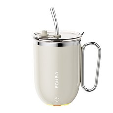 AIVK 不銹鋼磁力攪拌杯 TW0762 便攜式無線榨汁杯 USB充電 易拆卸清洗 自動攪拌杯 電動攪拌杯 奶昔杯, 炫酷自動攪拌杯 -白色430ml