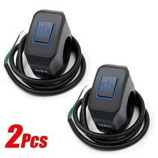 2pcs 22mm 오토바이 개조 스위치 제어 On/Off 바 핸들 라이트 헤드 LED 마운트 버튼 디스플레이 경적, 2PCS blue