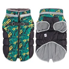 아늑한 방수 두꺼운 강아지 겨울 코트 재킷 따뜻한 반려동물 옷 편안한 패딩 조끼 하네스 구멍 포함 소형 중형 대형견용 YRFN03L, 아늑한 방수 두꺼운 강아지 겨울 코트 재킷 따뜻한 반려