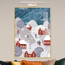 보고아트 봄 여름 가을 겨울 풍경화 일러스트 북유럽 인테리어 그림 액자, 9_겨울 일러스트(글자X)