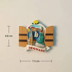 냉장고 자석 기념품 랜드마크 인어 여행 3D 창 풍경 스티커, AA
