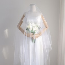 엘블랑꼬 MADE 빗핀없는 화이트 베일 3M 면사포 웨딩소품