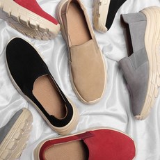 남녀공용 225-265mm 스웨이드 슬립온 키높이 운동화