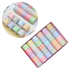 3cm 파스텔 체크 마스킹 테이프 30종 세트, 단품, 1