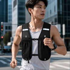 초경량 트레일 러닝 조끼 마라톤 등산 베스트 남녀공용 블랙 120g, 1개, 러닝조끼_블랙