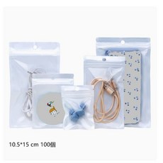 包裝用高質感夾鏈袋_背面白色珠光膜 正面透明袋100個, 1個, 10.5*15cm 100個(外袋尺寸)