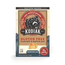 Kodiak 글루텐 프리 플랩잭 팬케이크 및 와플 믹스 프론티어 귀리 고단백질 100% 통곡물 (1팩), 1개, 454g