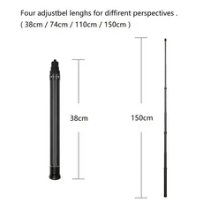 Insta360 X4 X3 Ace Pro 용 2.9m 3m 카본 보이지 않는 확장 에디션 셀카 스틱 360 ONE RS 액세서리, 01 150cm Stick