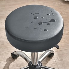 키밍 의자 교체 커버 원형 방수 PU 고탄력 보호 덮개, 1개, 그레이