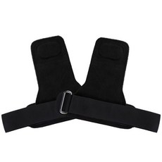 牛皮拉力帶 助力帶 三合一拉力帶 拉力帶 握力帶 引體向上 健身牛皮護掌運動握力帶女器械單槓防滑手腕, 基礎款黑色M碼, 1個