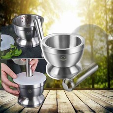 까사니 실리콘커버 스텐절구세트 깨절구