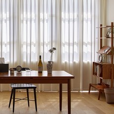 파리의아침 사생활보호 쉬폰커튼민자/나비주름