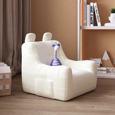 兒童可愛造型沙發：寶寶閱讀休閒懶人椅，榻榻米臥室客廳適用, 白色（羊羔絨）