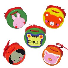 두리 캐스터네츠 원목캐스터네츠 체명악기 유아용악기 교육용악기 교재용악기 리듬악기 원목악기, 1개, 캐스터네츠-토끼