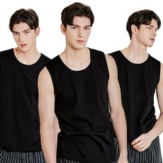 BYC 남성용 단색 탱탑 스포츠 런닝 3매