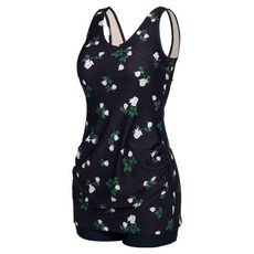 레노마 여성용 플라워 U백 2부 반신 수영복 RN-LS2F582