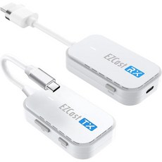 EZCast 무선 USBC에서 HDMI 송수신기 수신기 iPhone 15에서 TV로 디스플레이포트 화면 미러링 1080p HD 확장기 태블릿과 노트북에서 HDTV 프로젝터로 디, USB-C 송신기 및 HDMI 수신기