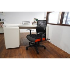 AC Rabbit 曲線午睡枕腰靠氣墊辦公椅 火紅色 OC-2111LP-Egy, PP活動輪