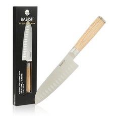 Babish 16.5cm 6.5인치 산토쿠 나이프 고탄소 1.4116 독일 스틸 주방 칼 다크 파카 나무 손잡이 다지기 슬라이싱 다이싱 정밀 준비 풀 탱 면도날 264574, Stainless Blade/Light Pakka Wo