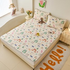 冰絲乳膠涼蓆墊 含枕頭套 涼感牀墊, 塗鴉日記,單 人, 塗鴉日記