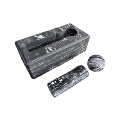 迷你滾筒款瑜珈磚按摩球三合一組合附收納網袋，運動後肌肉放鬆神器, 雲彩黑-迷你滾筒組, 1套