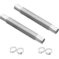 스테인리스 강철 나선형 물결무늬 배기 파이프 주차 히터 호스 디젤 클램프 포함 7.87인치20cm2개, 7.87 in/20 cm-2Pcs