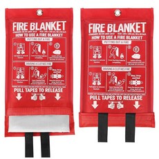 MIMEAQIER 비상 화재 담요 4팩 101.6cm x 40 40인치 주방 가정 차고 자동차 캠핑용 필수 안전 258795, 【2팩】
